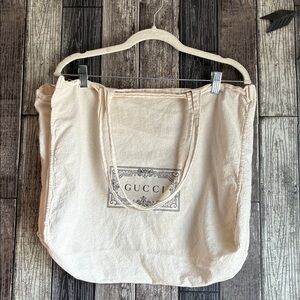 2021 Gucci Beige Canvas Muslin Reusable Shopping Tote Bag